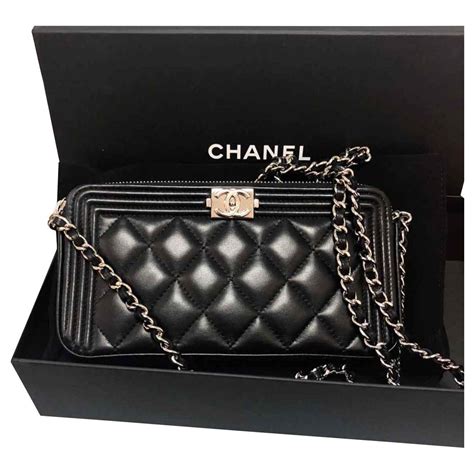 chanel boy wallet on chain lambskin|chanel reissue wallet on chain.